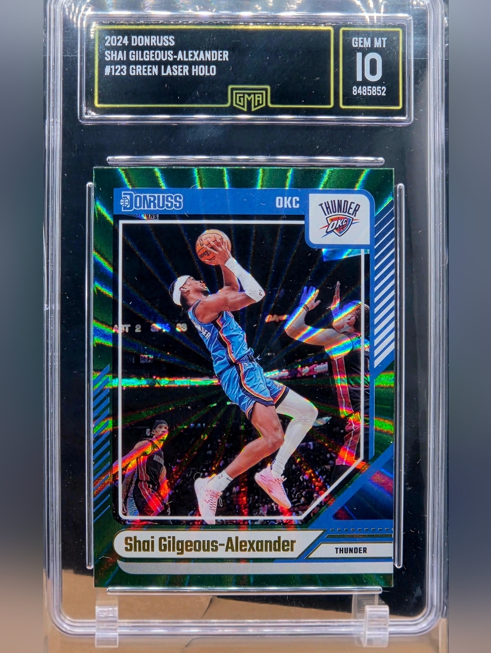 2024 Donruss – Shai Gilgeous‑Alexander #123 Green Laser Holo -GMA 10 GEM MT